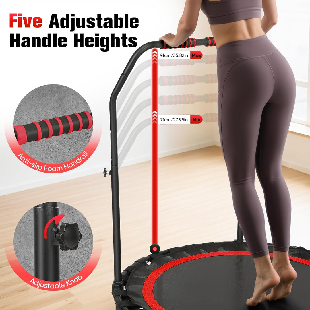 Mini Trampolin Indoor Erwachsene Ø101cm, Fitness Trampoline Klein,Jump Rebounder Workout,Tragfähigke