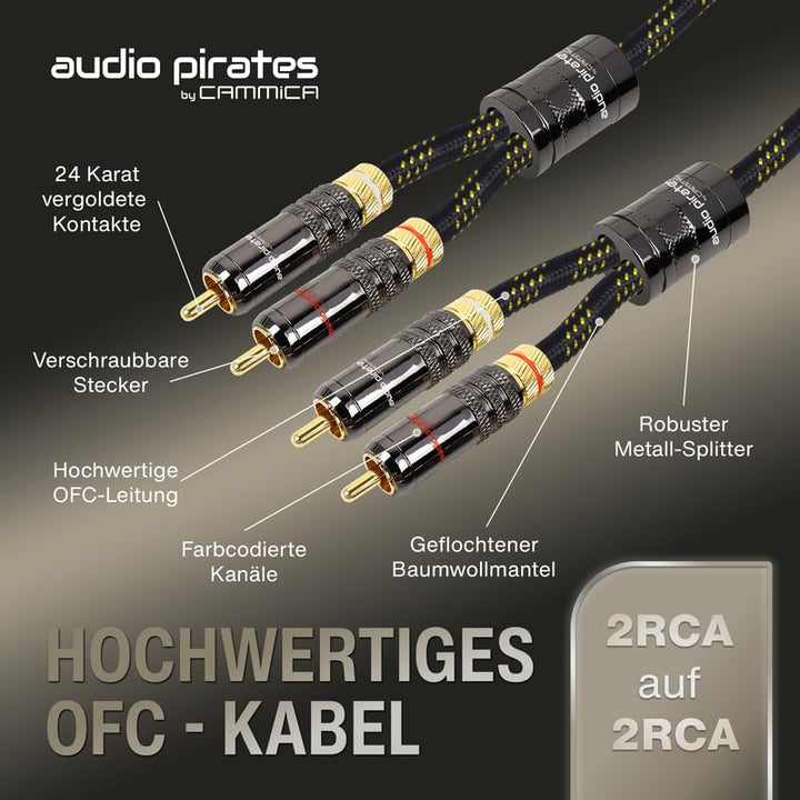audio pirates by cammica Cinch Kabel 2x RCA Stecker auf 2x RCA Stecker, Audio-Kabel | High-End Audio