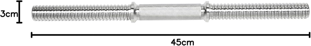 Bad Company Chrom Kurzhantelstange mit Gewinde-Auflageflächen inkl. Sternverschlüssen 30/31 mm I Kur