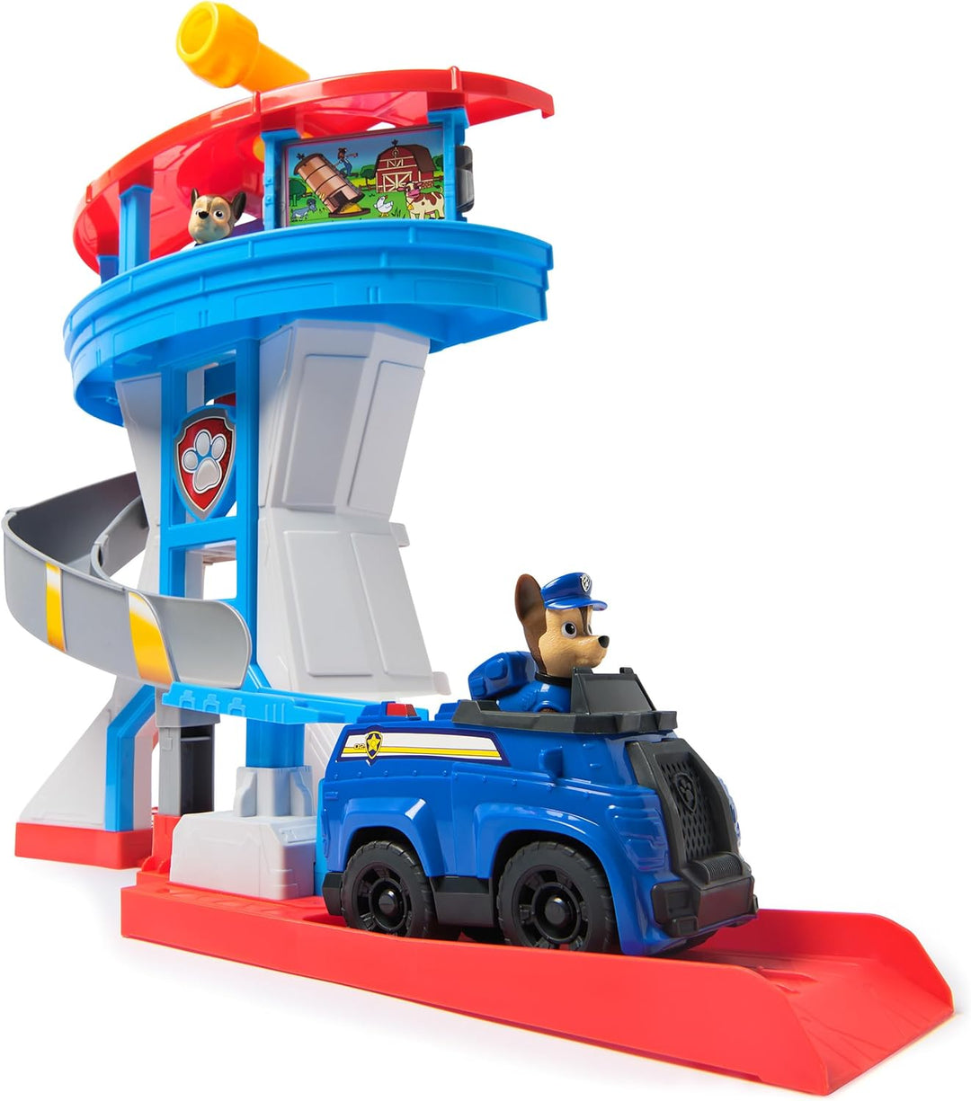 PAW PATROL - Lookout Tower (2025), über 50 cm hoch, Hauptquartier Spielset mit 1 Basis Polizei-Fahrz
