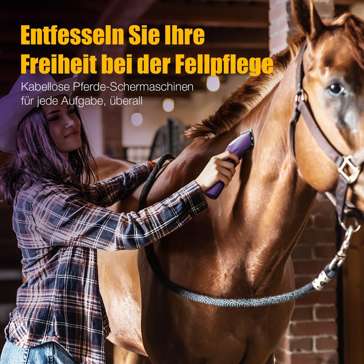 FuzzyFix Kabelloses Schermaschine Pferd,2 Geschwindigkeits Ergonomisches Design Leise Schermaschine
