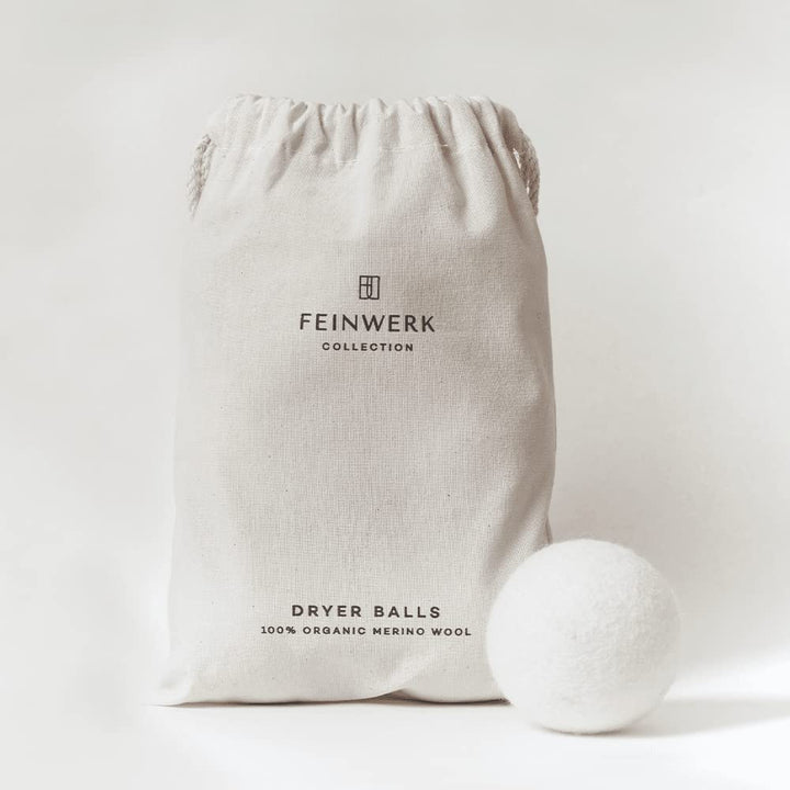 FEINWERK-COLLECTION Dryer Balls - 6 Stück - Grösse L - Trocknerbälle für Wäschetrockner - Bio Merino