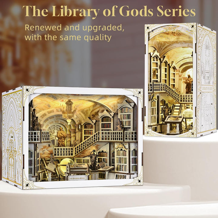 MiniCity Book Nook Kit, DIY Miniatur Puppenhaus Booknook Kit, 3D Holz Puzzle Buchstütze Bücherregal