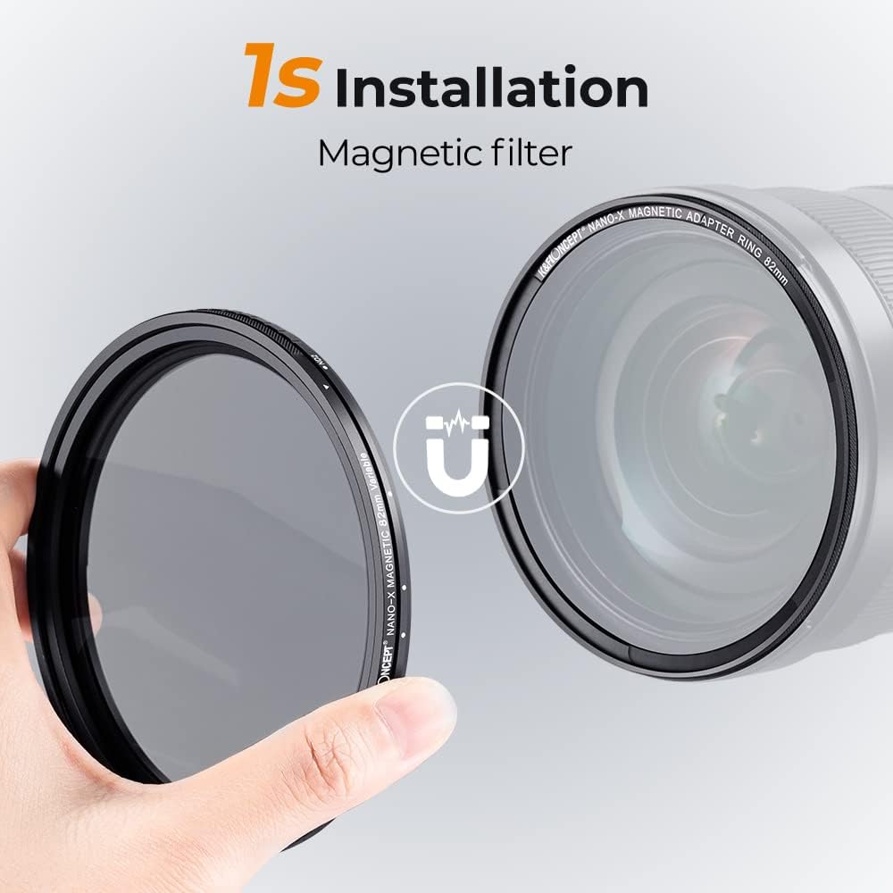 K&F Concept Nano-X Magnetischer ND Filter 77mm Variabler Graufilter ND2-32 (1-5 Stop) Neutral Graufi
