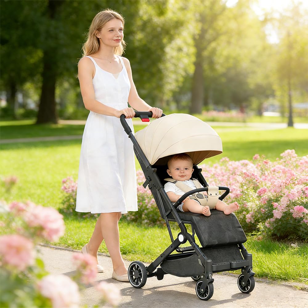 Kinderbuggy, Kinderwagen mit Sonnenschirm, Kinderwagen Zusammenklappbar, Buggy mit Liegefunktion, Ka