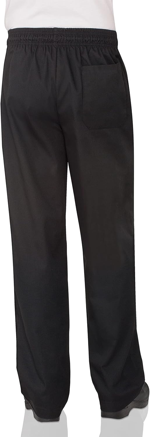 Chef Works Herren Essential Baggy Reissverschluss Kochhose XS Schwarz, XS Schwarz