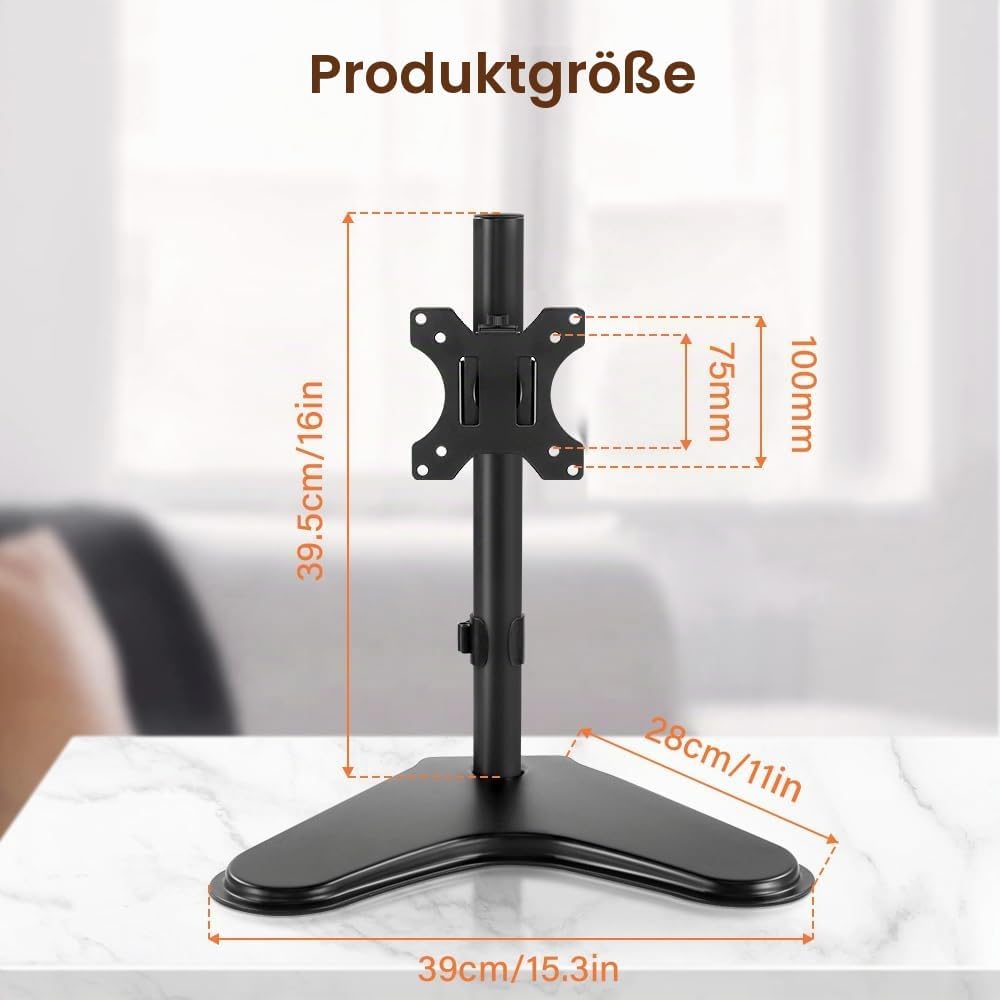 KKTONER Universal Monitor Ständer Bildschirm Stand Metallfuss Freistehendes Tischchen Halterung für
