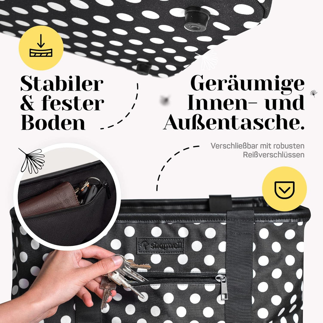 Shopwell Einkaufskorb faltbar 30 Liter | Klappkorb zum Einkaufen &amp; Verstauen | Faltbarer Einkaufskor