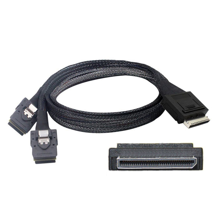 CY SFF-8611 auf SFF-8087 Kabel,OCuLink PCIe PCI-Express SFF-8611 8X 8-Lane auf 2 SFF-8087 4X SSD Dat
