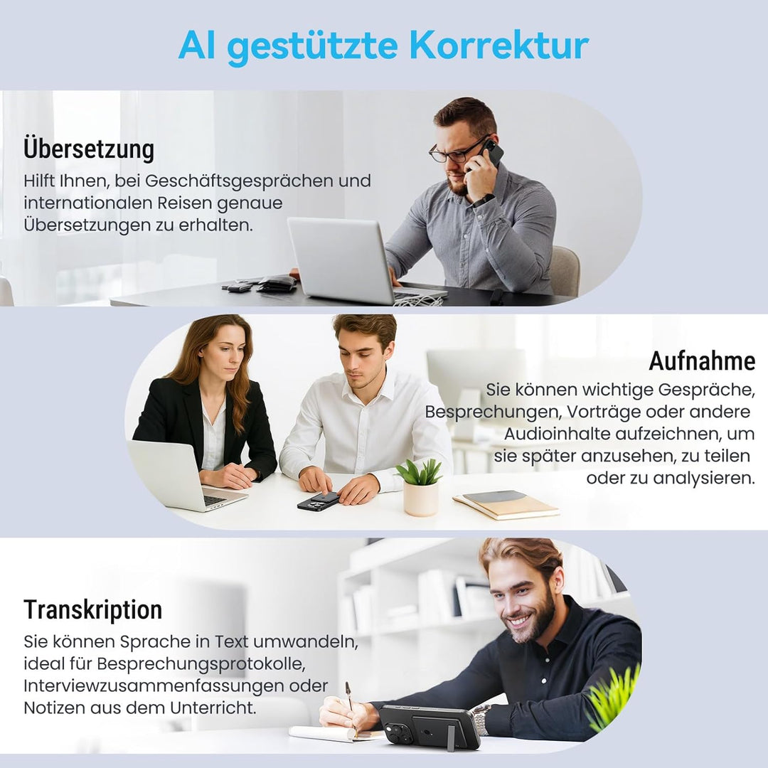 KI Sprachübersetzer Gerät, Ultra dünner Magnet übersetzer für Smartphones, Cross App Übersetzung,144