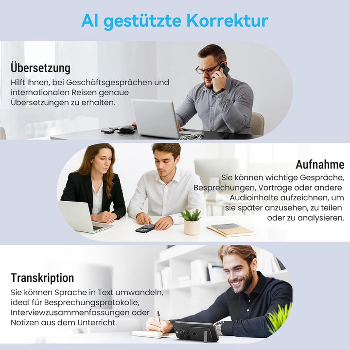 KI Sprachübersetzer Gerät, Ultra dünner Magnet übersetzer für Smartphones, Cross App Übersetzung,144