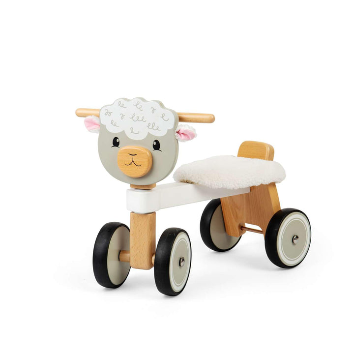 Bigjigs Toys Schiebeschaf, Mein erstes Laufrad für Kleinkinder, Holz-Dreirad Baby