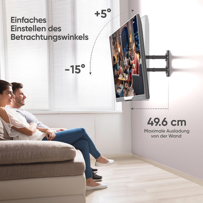 ONKRON Drehbare TV Wandhalterung für 32-65 Zoll Bildschirm bis zu 41 kg, Halterung Fernseher Schwenk