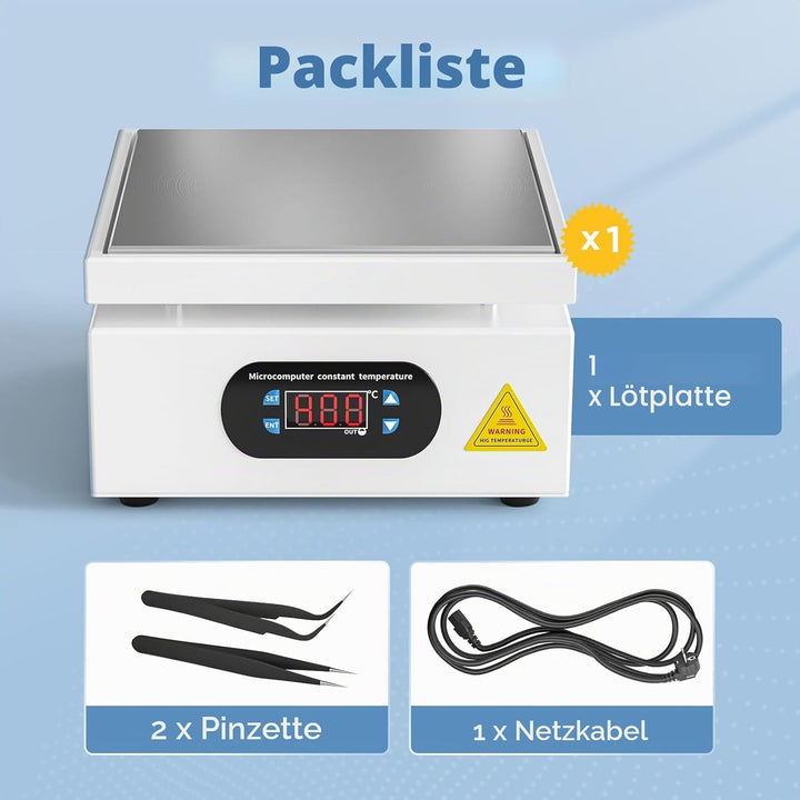 Kidken Elektrische Heizplatte Vorwärmstation 200X200MM Löt-Heizplatte 700W Digital LCD Elektronische
