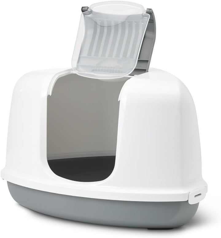 Katzentoilette "NESTOR CORNER" grau / weiss 58,5 x 45,5 x 40 cm Grau 1 Stück (1er Pack), Grau 1 Stüc