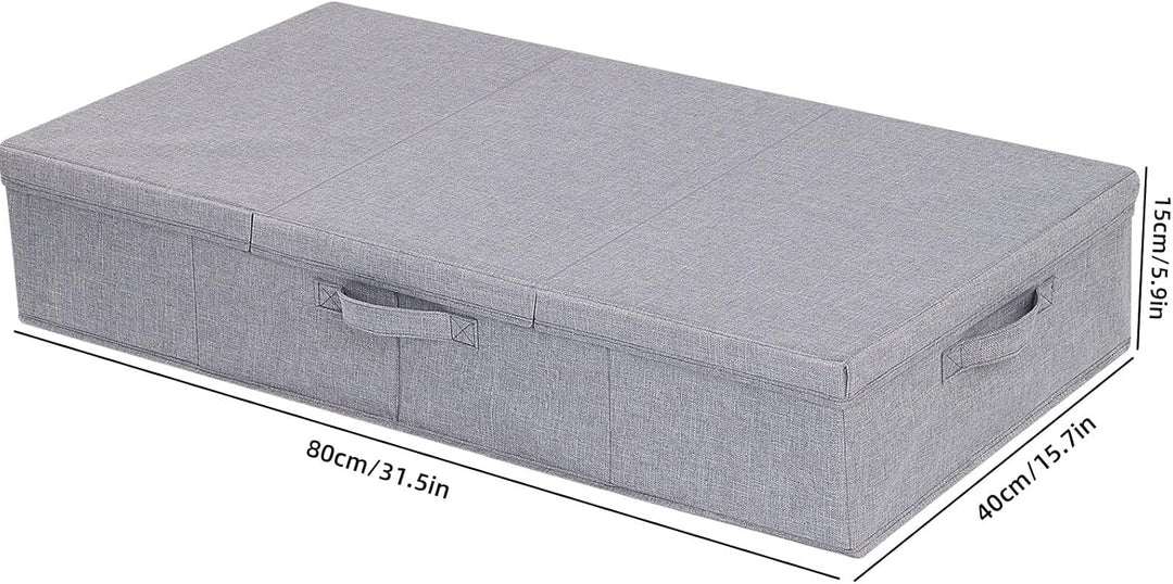 2 Stück Unterbettkommode, Unterbett Aufbewahrungsbox mit Deckel, Kleiderschrank Organizer mit Griff,