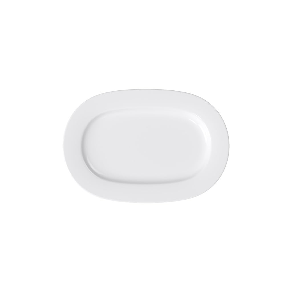 Villeroy & Boch 10-4545-2940 Anmut Platte oval (2), Porzellan, Weiss, 44.5 x 33.2 x 4 cm, 1 Einheite