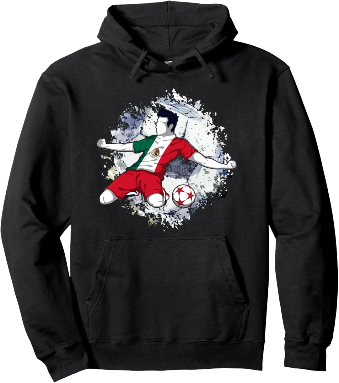 Mexiko Fussball Mexikanische Nationalflagge Football Lovers Pullover Hoodie