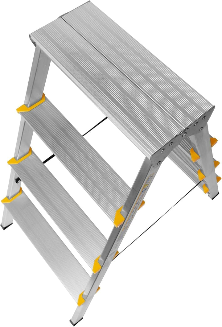 Aluleiter Zweiseitige Haushaltsleitern EN131 Stehleiter 2x2 2x3 2x4 Stufen 150KG (2x4-150)