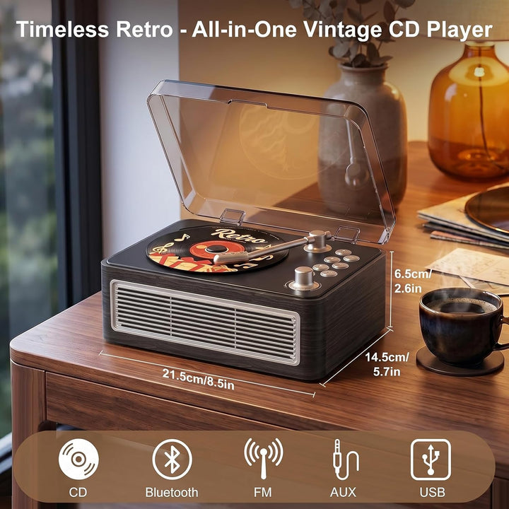 Gueray Tragbarer CD Player Bluetooth CD-Player mit Lautsprecher & Radio & Fernbedienung Unterstützt