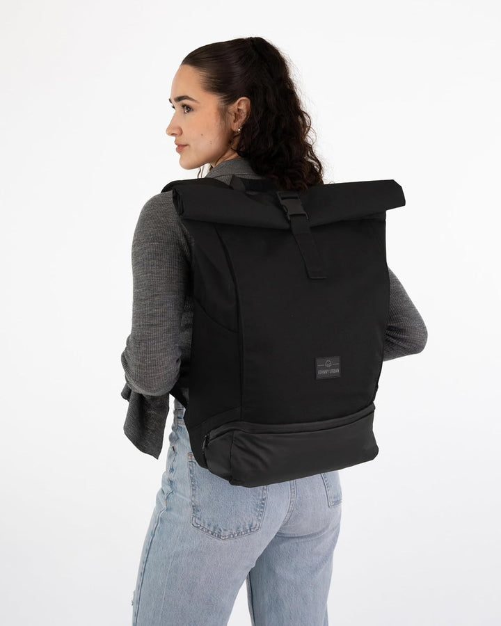 Johnny Urban Rolltop Rucksack Damen & Herren Gross Schwarz - Allen Large - Laptop Backpack für Uni,