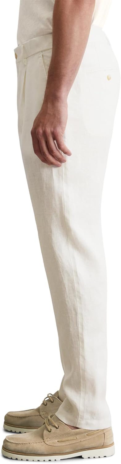 Marc O'Polo Herren Leinenhose mit elastischem Bund lang 29W / 34L Cremefarben, 29W / 34L Cremefarben
