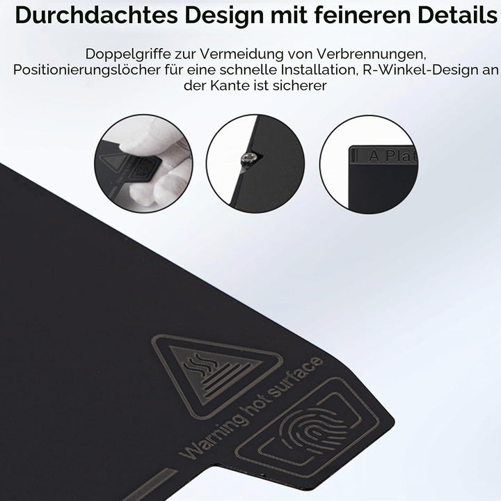 Creality K1 Smooth PEI Bauplatten Kit, Flexible Federstahl Plattform mit Glatter PEI Oberfläche und