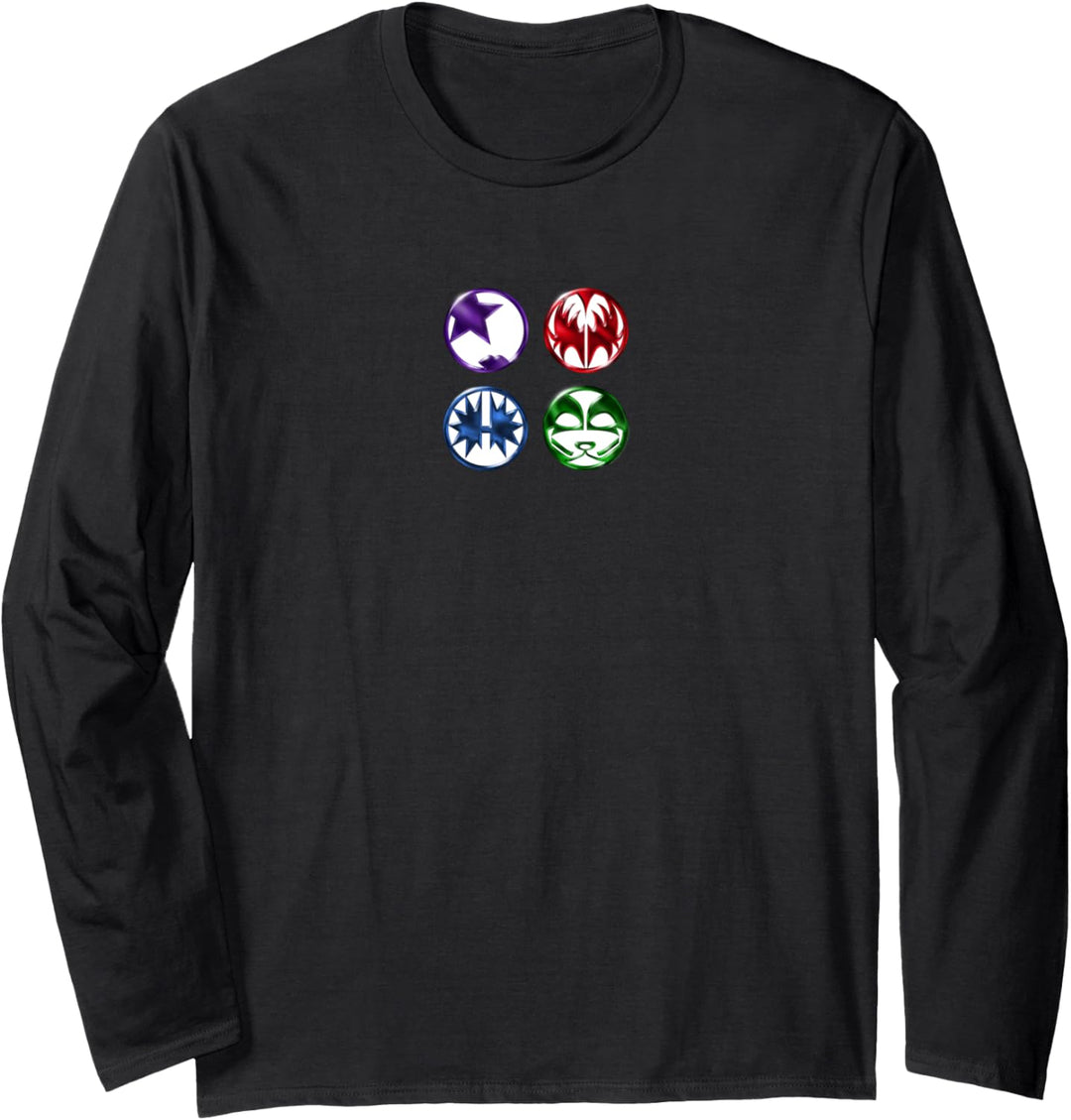 Kiss – Cartoon-Metallic-Logo Langarmshirt