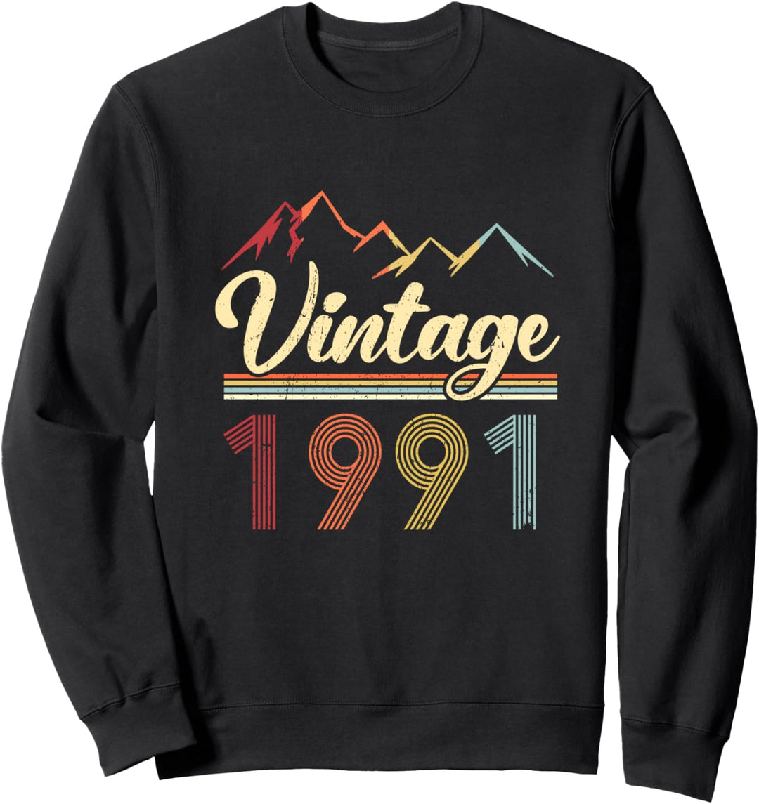 Vintage 1991 Retro Berge 30. Geburtstag Geschenk Sweatshirt