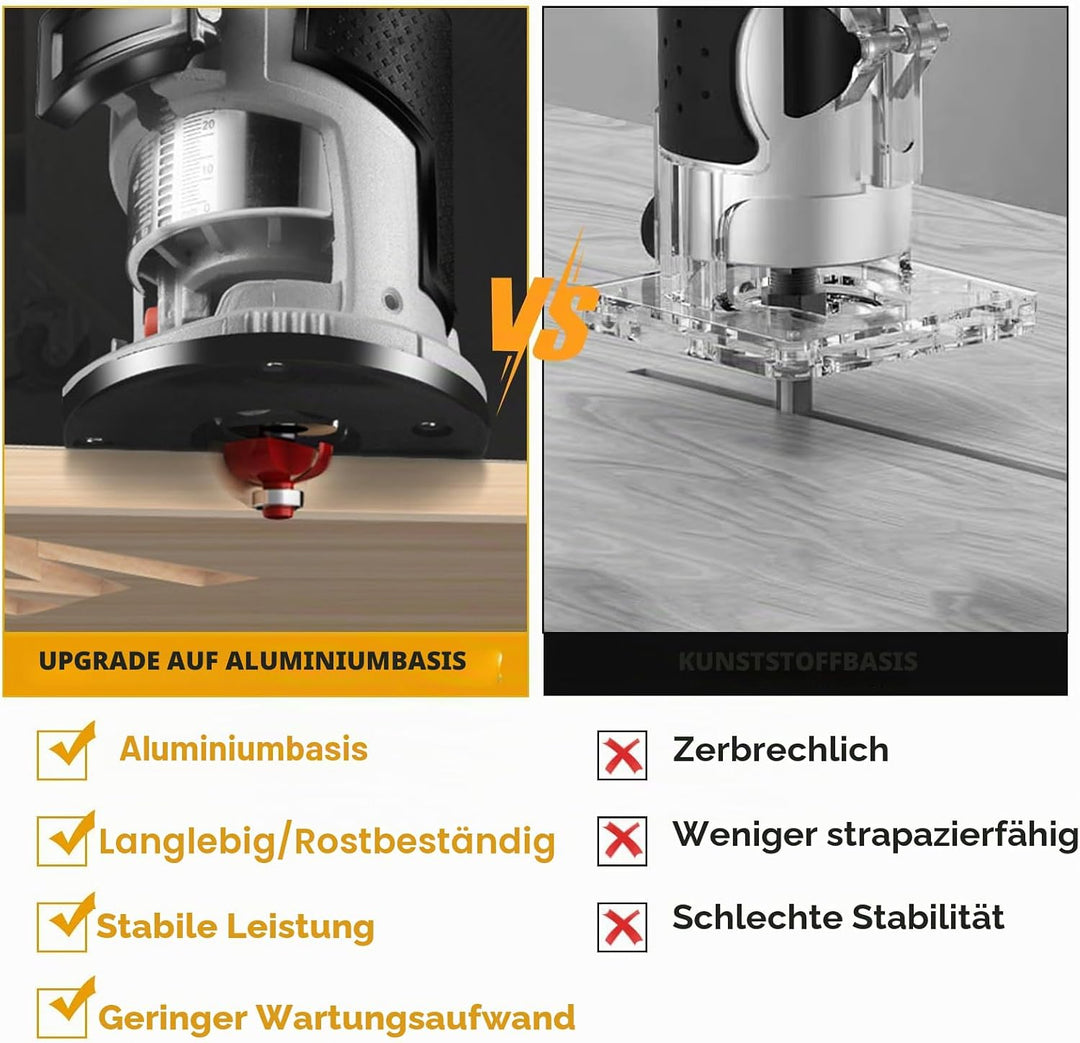 Kabellose Power Router Holzbearbeitung für Dewalt Akku, 800W 30000RPM Cordless Compact Wood Router w