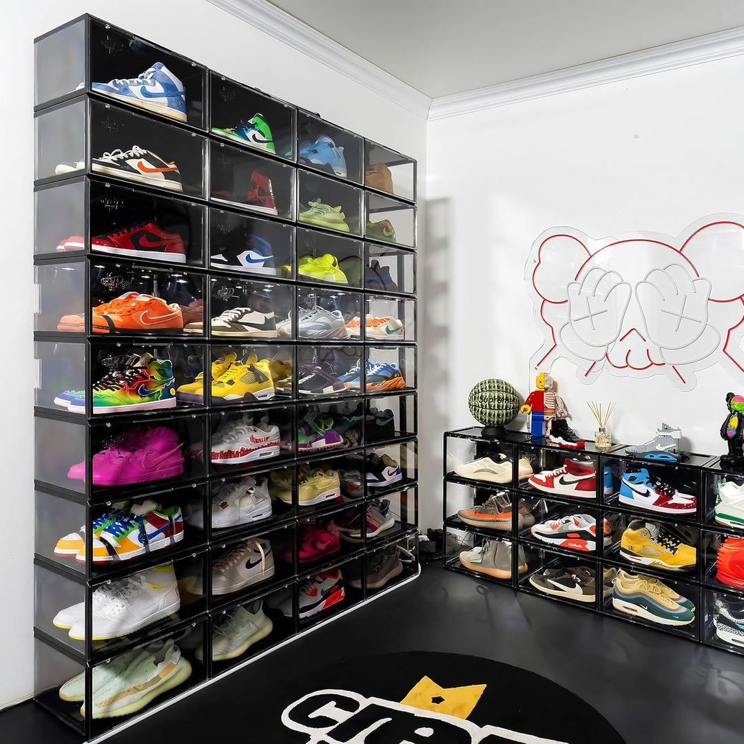 Crep Protect Transparente Schuhbox mit LED - Crates 3.0 Stapelbare Sneaker Aufbewahrungsbox mit Magn