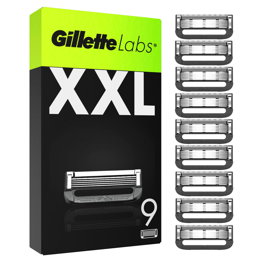 Gillette Labs Rasierklingen, 9 Ersatzklingen für Nassrasierer Herren und Heated Razor mit Reinigungs