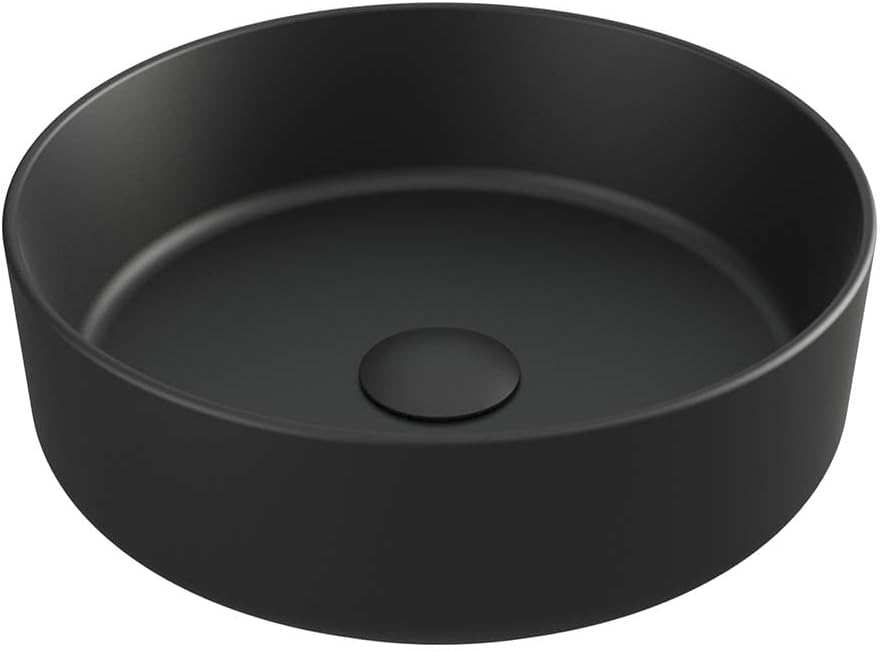 Aufsatz-Waschbecken Bath-O-Line 36x36cm | Keramik rund | schwarz-matt