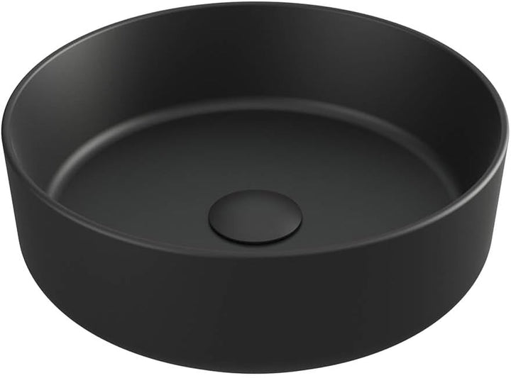 Aufsatz-Waschbecken Bath-O-Line 36x36cm | Keramik rund | schwarz-matt