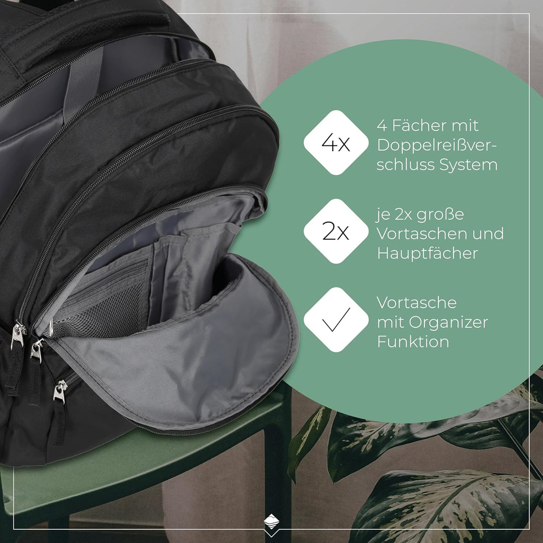 Travelite Handgepäck Rucksack, Laptop Rucksack 15,6 Zoll, BASICS, Daypack, Tagesrucksack mit vielen