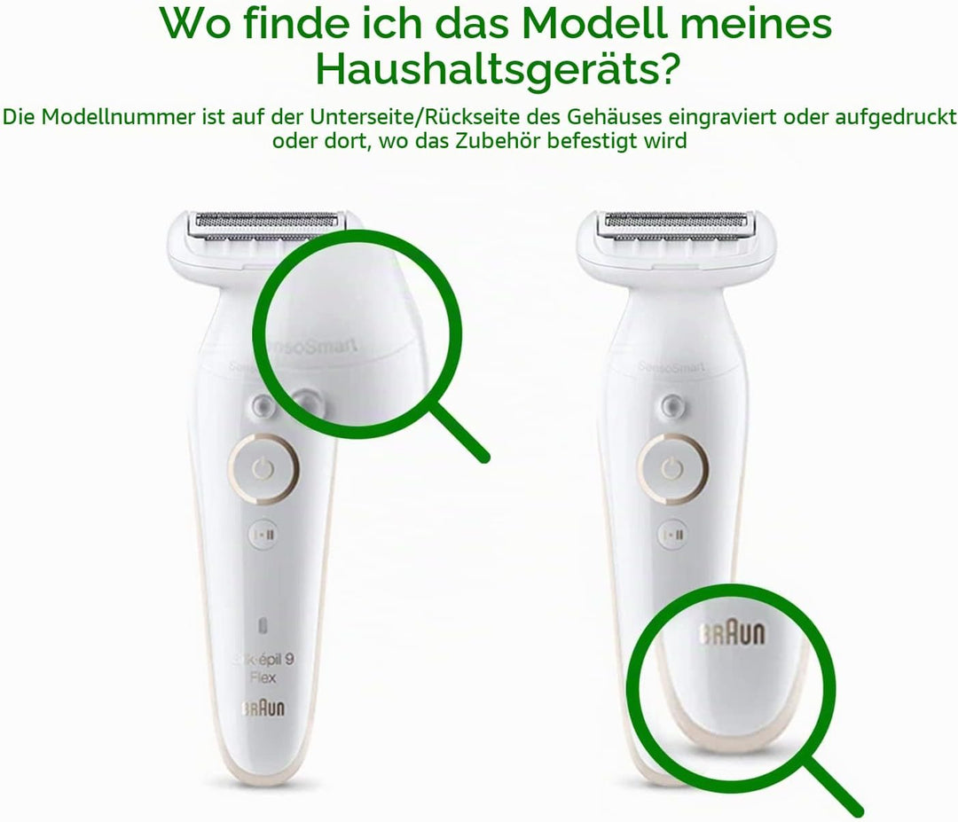 Electrododo 81719635 Rasierkopf für Epilierer Braun Silk Epil 9 Flex