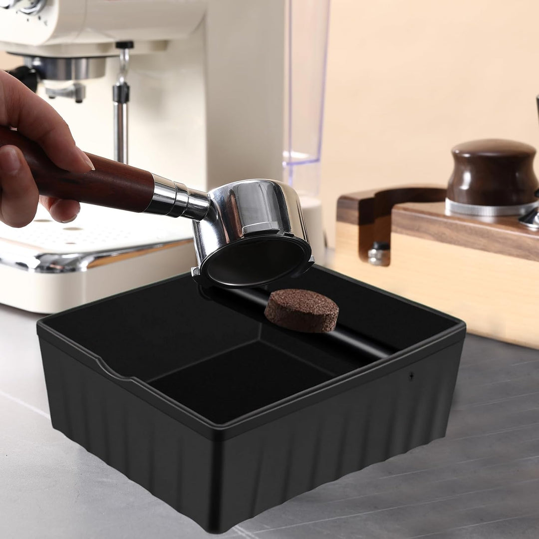 Espresso Klopfbox,ABS abschlagbehälter für siebträger，kaffee abklopfbehälter mit Klopfstange und rut