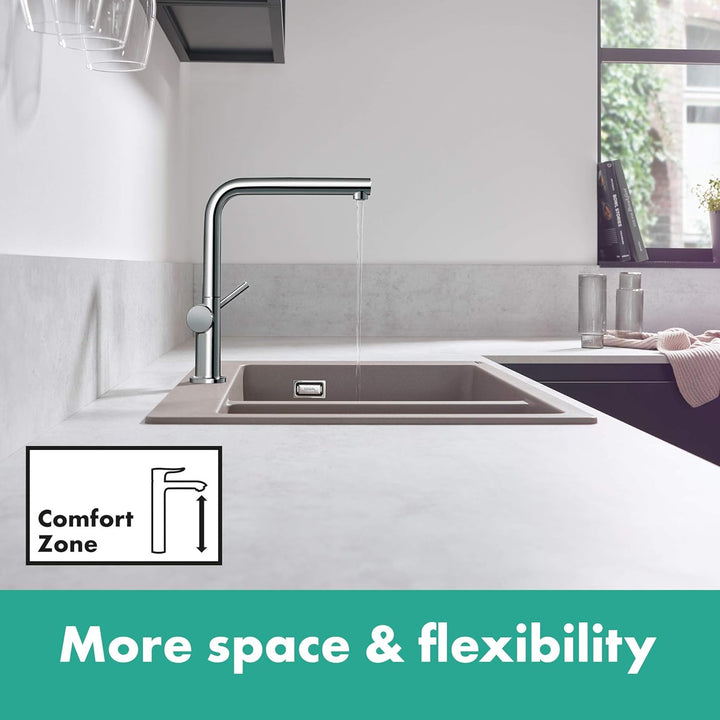 hansgrohe Talis M54 - Küchenarmatur, 1 Stahlart, Wasserhahn Küche mit Auslaufhöhe 270 mm, Mischbatte