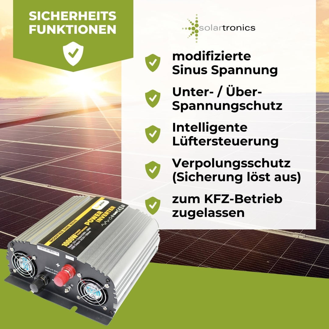 Spannungswandler NS 12V 1000 Watt Inverter Wechselrichter