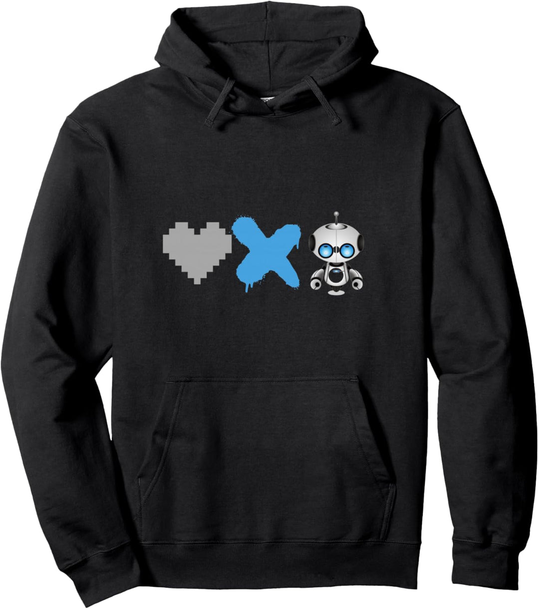Love Death Roboter – Pixel Heart, X und niedlicher Roboter Pullover Hoodie