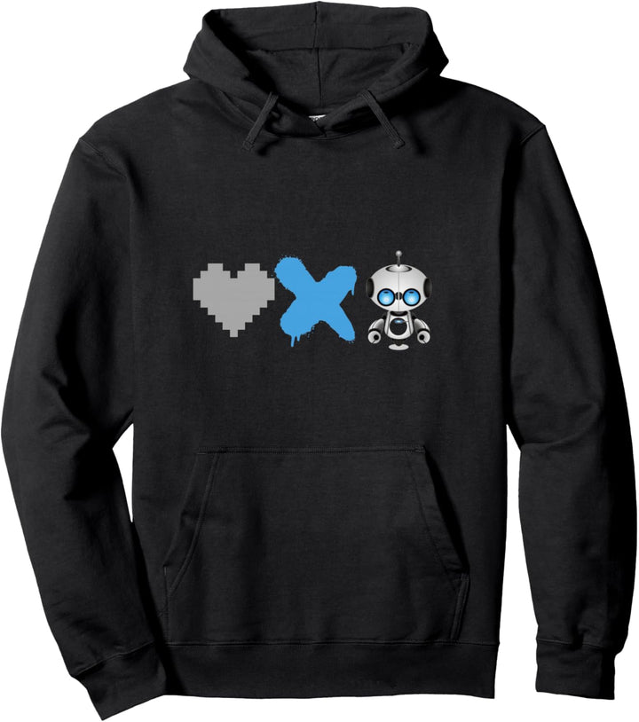 Love Death Roboter – Pixel Heart, X und niedlicher Roboter Pullover Hoodie