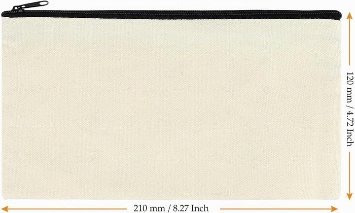 50 Stück 12x21cm Blanko Stoffbeutel zum Bemalen Klein, Kleine Stoffbeutel mit Reissverschluss bunt,