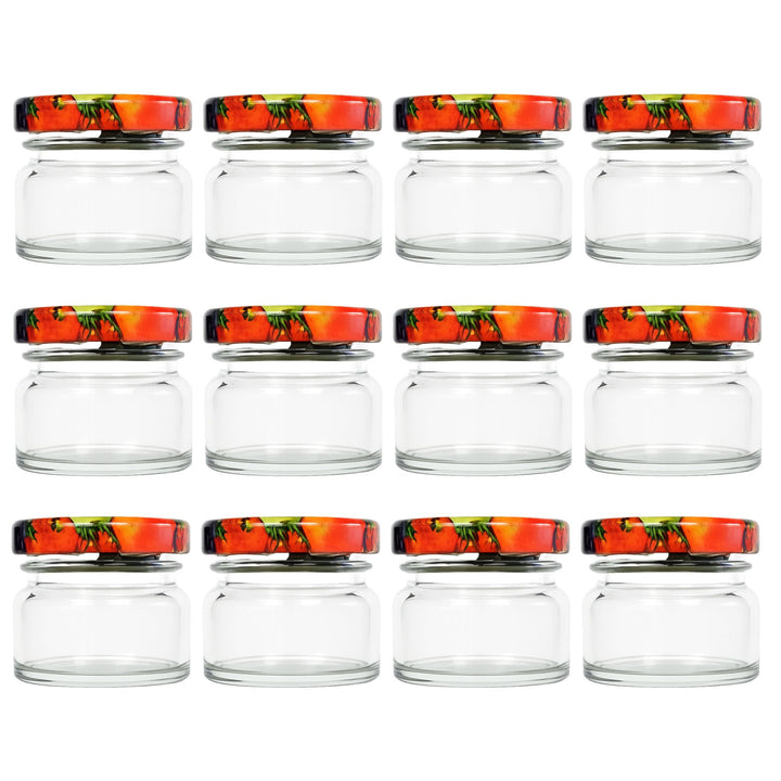 hocz 12x Mini Marmeladengläser 30 ml | mit Deckel Obst TO 43 | kleine Einmachgläser mit Schraubdecke