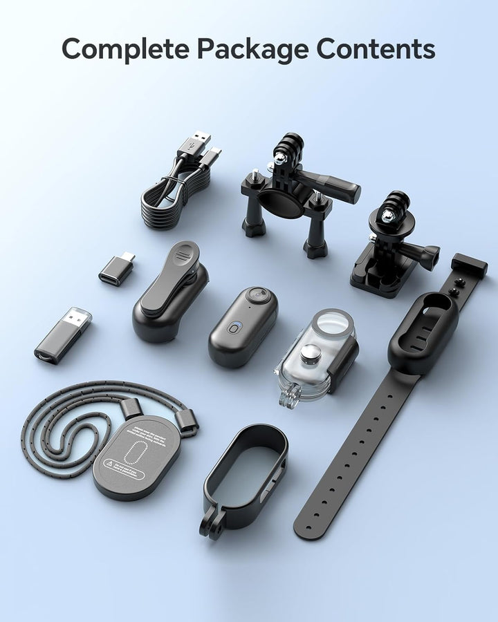 BOBLOV W4 4K Bodycam Körperkamera Mini, Body Cam mit 360° drehbarem Clip und Magnetclip, 90 Minuten