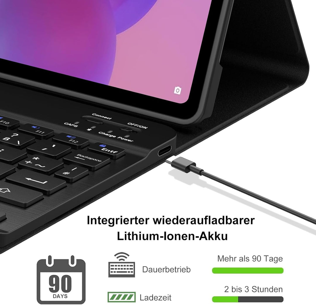 Tastatur Hülle für Lenovo Idea Tab 11 Zoll 2025/K11 Gen 2, QWERTZ Deutsches Magnetisch Abnehmbarer T