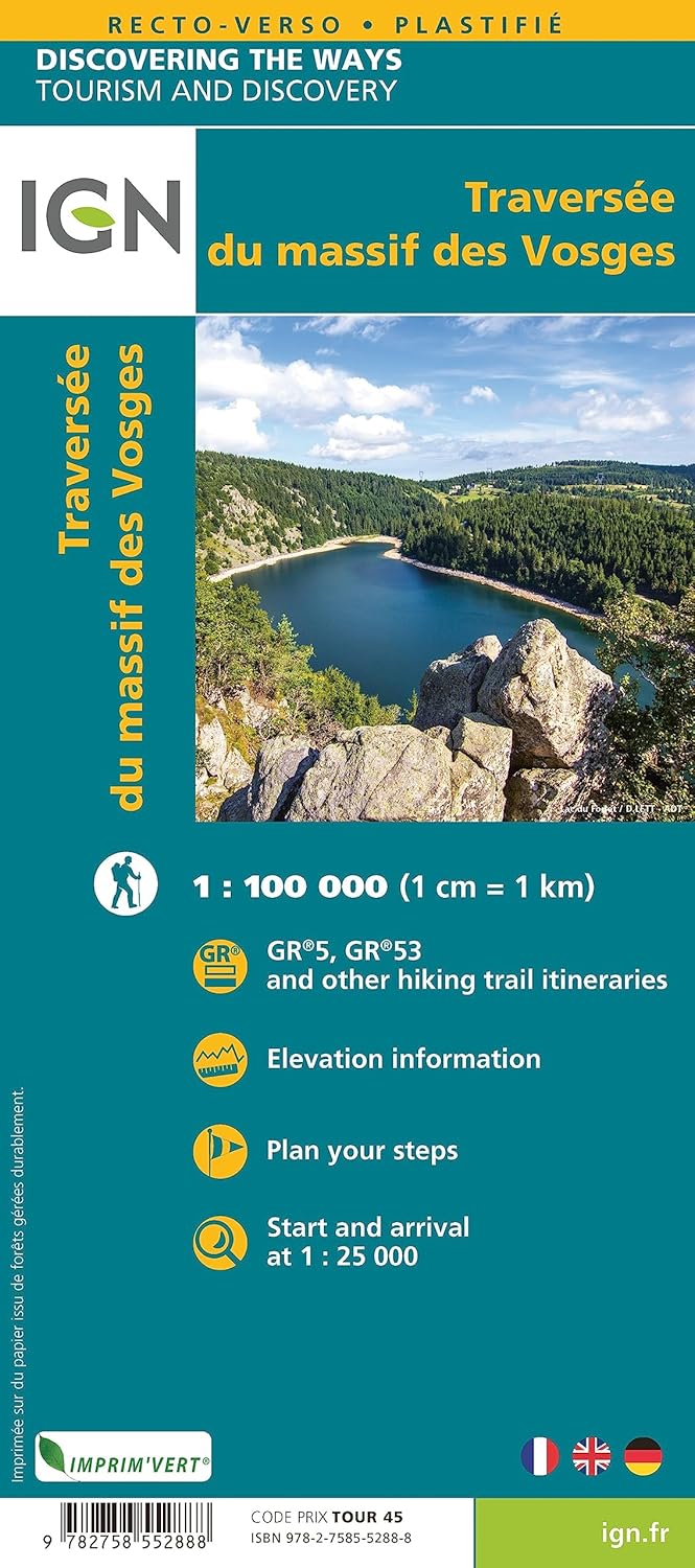La Traversee des Vosges: 1:100000 (TOP ITINERANCE, Band 89032), Karte