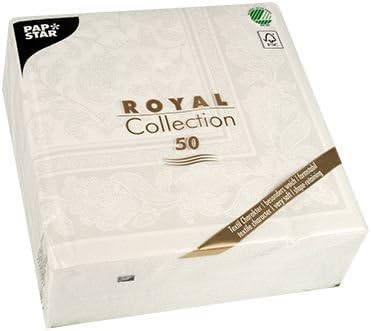 Premium Servietten "ROYAL Collection" 1/4-Falz 40 cm x 40 cm weiss "Ornaments" für Hochzeitsfeier. M