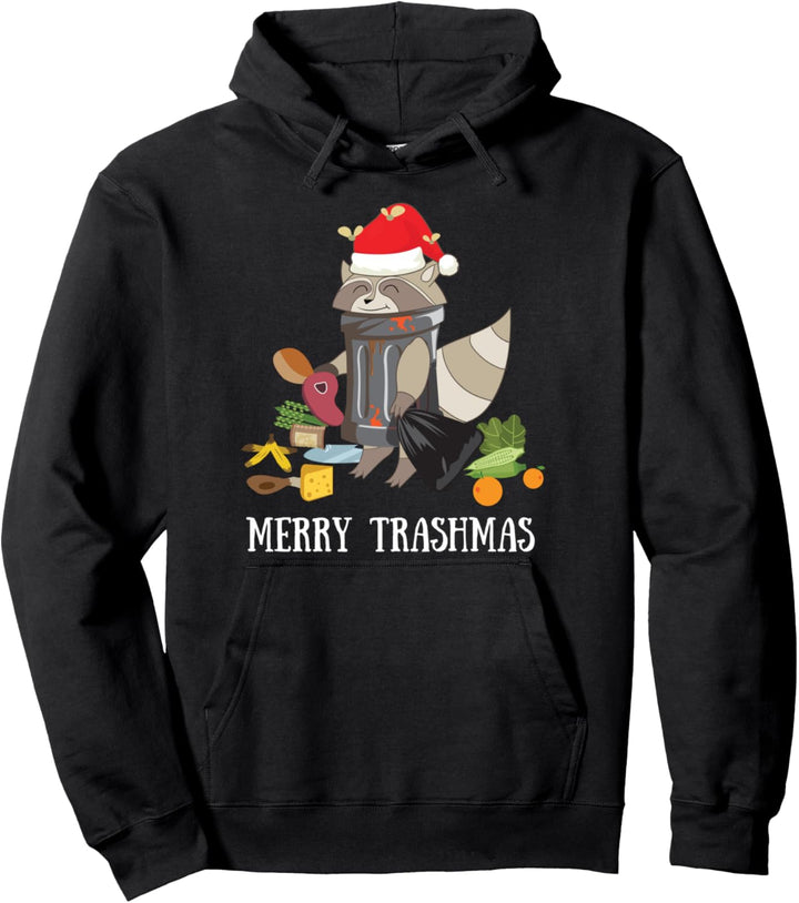 Raccoon Trash Panda Waschbär Santa Claus Merry Trashmas Pullover Hoodie