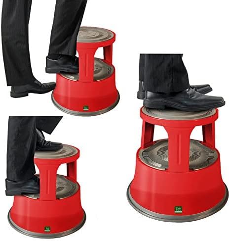 casa pura Tritthocker aus Stahl - Rollhocker 40 cm - 150 kg Tragkraft - Elefantenfuss mit Rollen - r