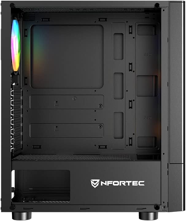 Nfortec - CAELUM Mid-Tower (ATX) Gaming PC-Gehäuse, 3x 120mm ARGB-Lüfter inklusive, Front Mesh, seit